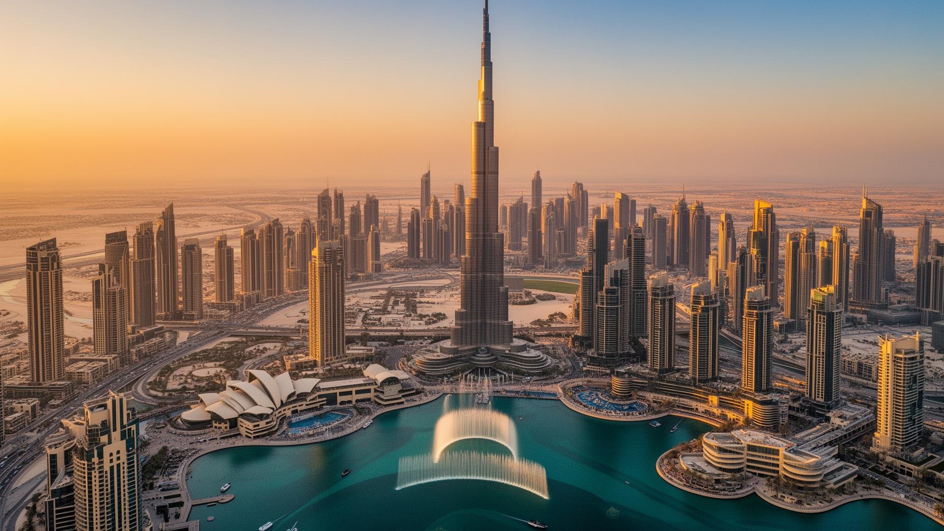 Aerial view of Downtown Dubai
