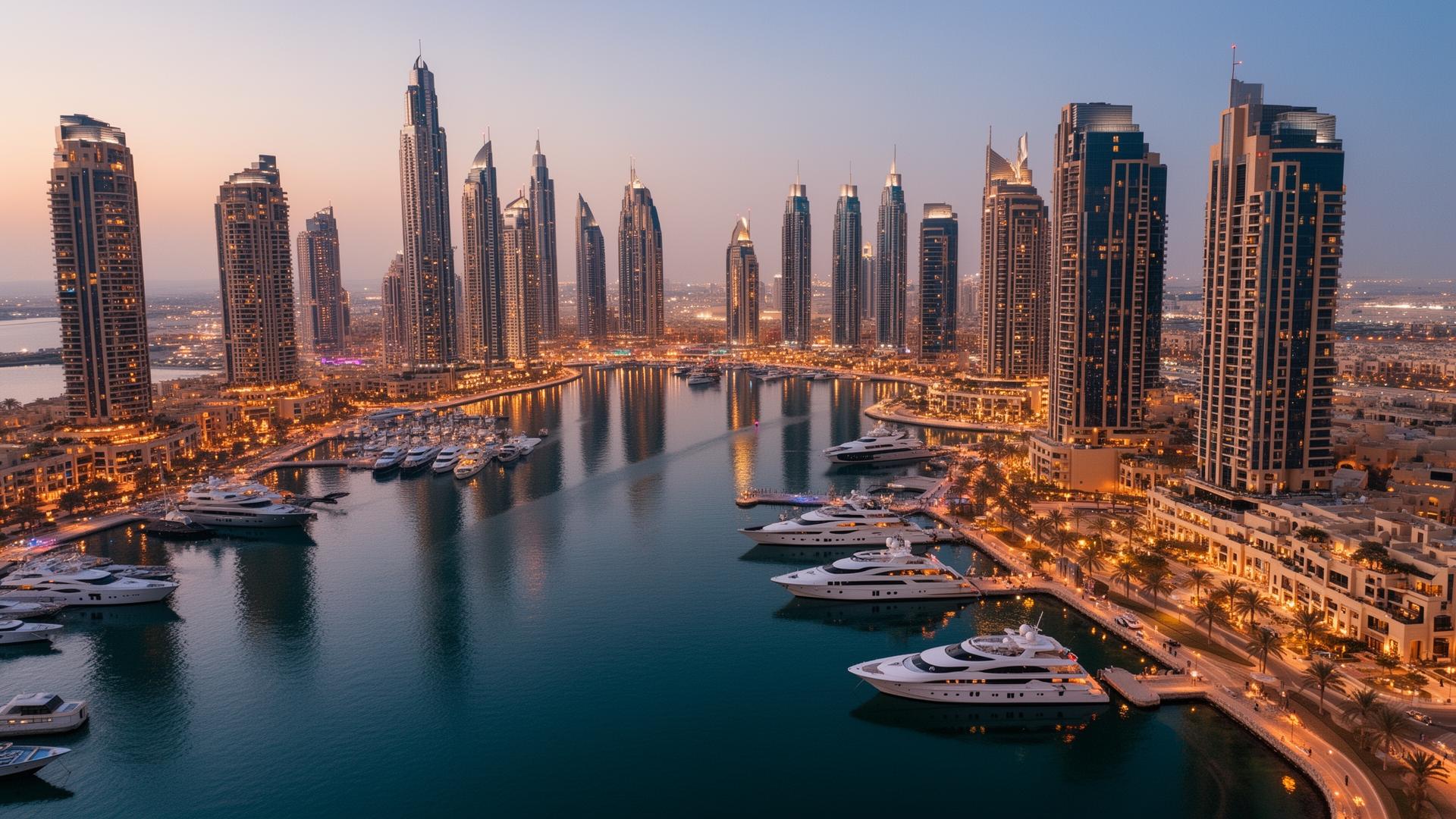Aerial view of Dubai Marina