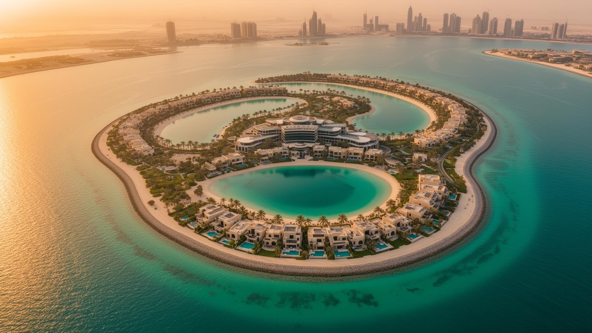 Aerial view of Jumeirah Bay Island